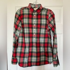 J.Crew Holiday Plaid Popover Shirt